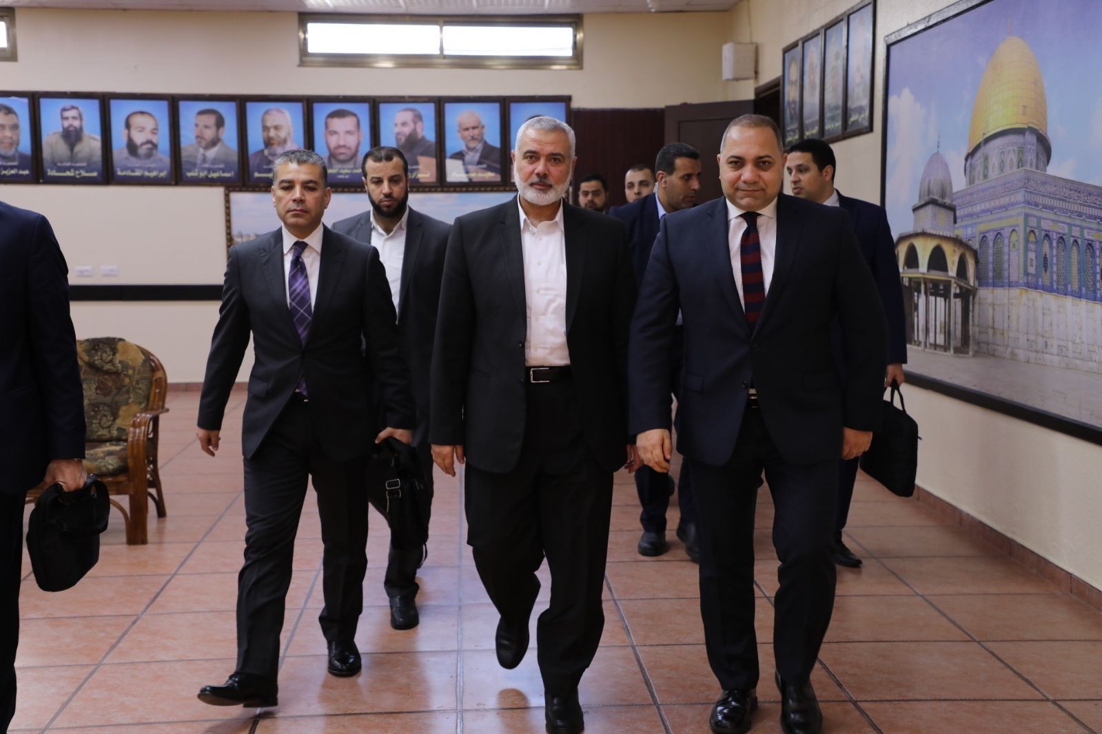 أثناء زيارة الوفد المصري لغزة