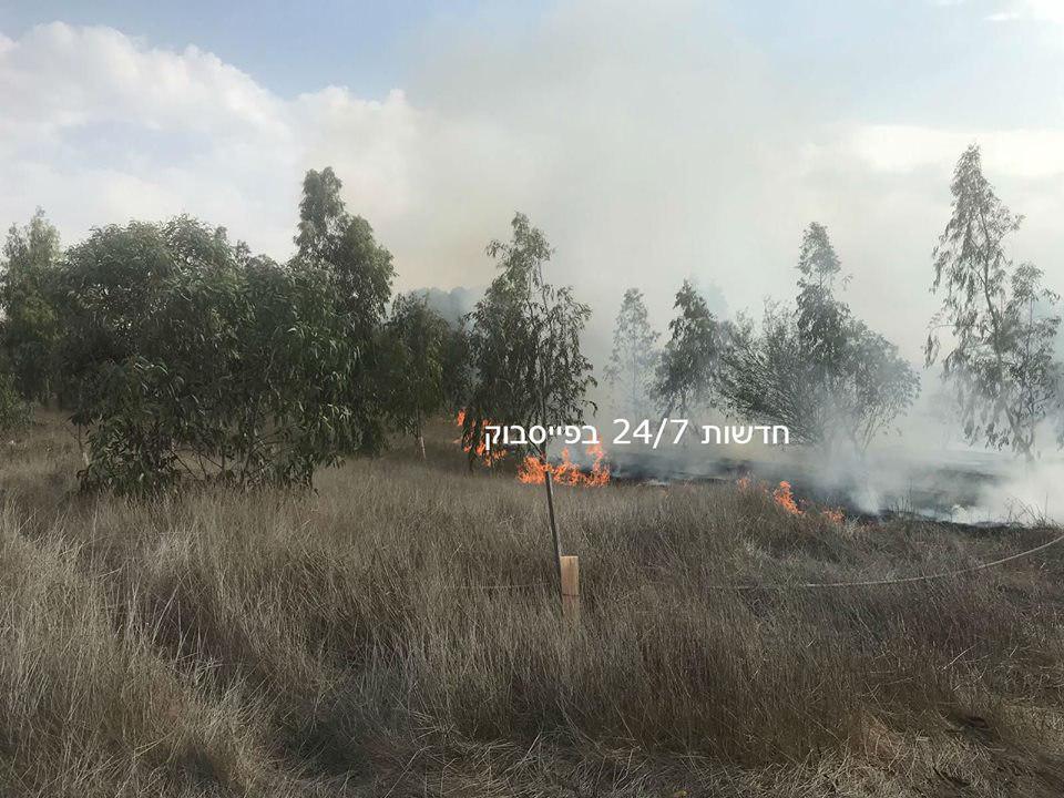 صورة نشرها الاعلام العبري للحرائق التي اندلعت في ناحال عوز