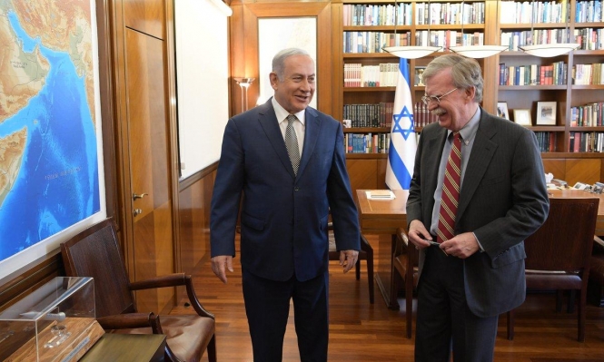 بولتون ونتنياهو في لقاء سابق (مكتب الصحافة الحكومي)