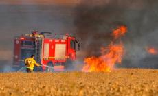 صورة لنيران اشتعلت بغلاف غزة