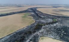 صورة نشرها الاعلام العبري لحجم الحرائق في غلاف غزة