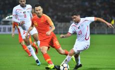 جانب من مباراة فلسطين والصين