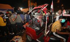 الانفجار الذي وقع قرب نصب الحرية في ساحة التحرير أوقع قتلى وجرحى من المتظاهرين