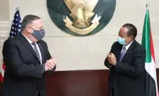 حمدوك التقى مع بومبيو فور وصوله الخرطوم قادما من إسرائيل (مواقع التواصل الإجتماعي)