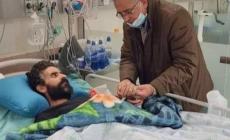 صورة من زيارة الأسير المضرب هشام أ[و هواش