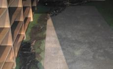 مستوطنون يضرمون النار في مدخل مسجد أبو بكر الصديق جنوب نابلس