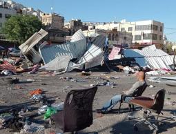 بلدية نابلس تهدم سوق البضائع المستعملة شرق نابلس