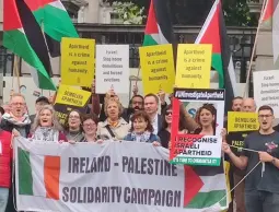 احتجاج تضامني في أيرلندا مع فلسطين (مواقع التواصل)