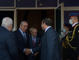 ماجد فرج وحسين الشيخ ومحمود عباس والرئيس السيسي