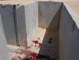 صورة لمكان أنفجار القنبلة داخل معسكر التدريب