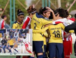 لحظة تطويق اللاعبة المتحجبة