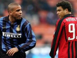 رونالدو بقميصي ميلان وإنتر ميلان