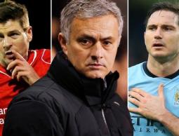 من اليمين، لامبارد، ومورينيو، وجيرارد