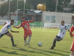 جانب من مباراة خدمات خانيونس والهلال