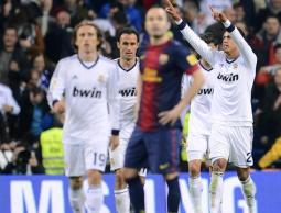 فرحة لاعبي الريال بهدف التعادل