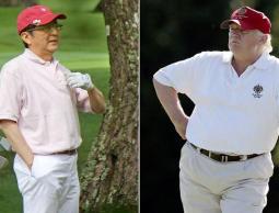 ترامب يمينا وآبي يسارا