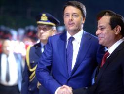 رينزي يسارا يصافح السيسي