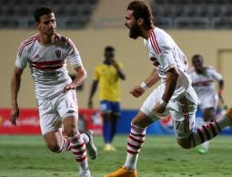 فرحة باسم مرسي بالهدف الأول للزمالك