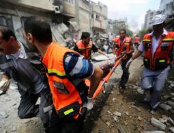 مسعفون خلال الحرب على غزة (الأرشيف)