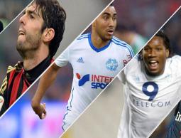 من اليمين: سيلفا, ودروغبا, وبايت, وكاكا, ودي ماريا