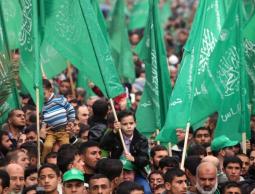 خلال مسيرة جماهيرية لحركة حماس