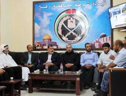 وفد من قيادة حركة الجهادة الإسلامي يقدم اعتذاراً لقيادة شرطة مدينة رفح