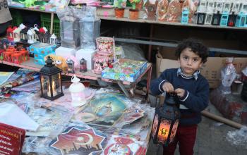 سوق الزاوية الشعبي في مدينة غزة قبيل شهر رمضان