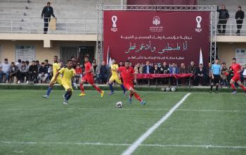 مباراة في خانيونس لمحاكاة المباراة الافتتاحية في كأس العالم بين قطر والإكوادور