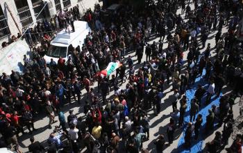 جنازة شهداء حريق جباليا شمال قطاع غزة