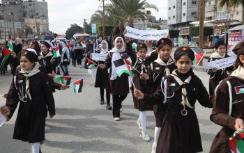 الكشافة الفلسطينية تشارك في المسير الكشفي "الأسرى والمسرى" في مدينة خان يونس جنوب قطاع غزة