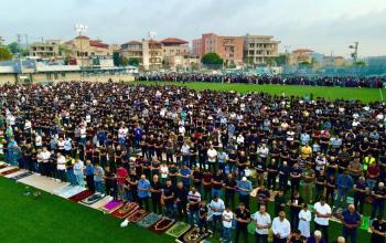 صور جوية لصلاة عيد الأضحى في أم الفحم