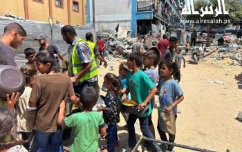 طوابير الحصول على الطعام في أول أيام عيد الأضحى بشمال قطاع غزة