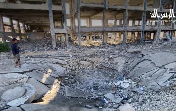 دمار كبير خلفه قصف الاحتلال لإحدى مدارس الإيواء بمدينة غزة والتي تضم على آلاف النازحين