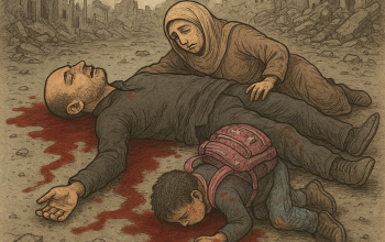 لقطات #كاريكاتير لمجزرة السوق الشعبي في مدينة غزة