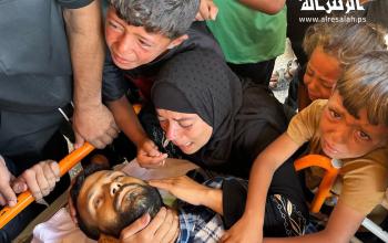 وداع وتشييع عدد من الشهداء جراء القصف الإسرائيلي على منطقة المواصي بخان يونس جنوب قطاع غزة