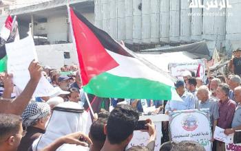 وقفة من الحراك الوطني الفلسطيني في مدينة غزة رفضًا للحرب ولسياسة التهجير
