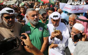 مسيرة أكفان بغزة رفضا لتهديدات الاحتلال ومخطط التهجير