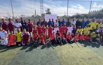 الرياضيون مبتورو الأطراف يتجمعون معًا ضمن بطولة الأمل لكرة القدم التي تنظمها جمعية دنيز فينيري واتحاد فلسطين في دير البلح