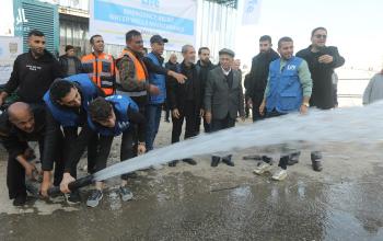 بلدية غزة تفتتح مشروع إعادة تأهيل بئر الخضرية في حي الصبرة