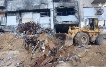 اعادة ترميم احد مبانى مستشفى الشفاء بغزة