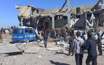 استهداف مركز شرطة الشيخ رضوان