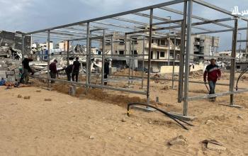 متابعة تنفيذ مشروع المستشفى الميداني في مجمع الشفاء الطبي