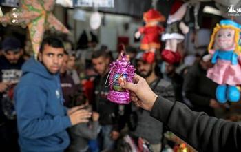 سوق الزاوية القديم في مدينة غزة قبيل حلول شهر رمضان