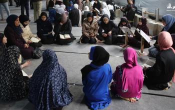 حلقات قرآنية في المسجد العمري الكبير بمدينة غزة