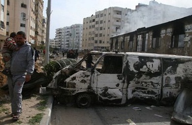 مستشفى القدس بعد استهدافه