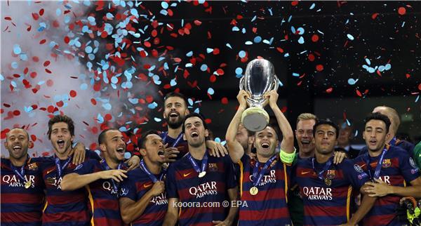 تتويج برشلونة بكأس السوبر الأوروبي