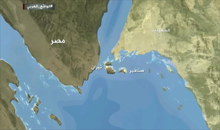 خارطة توضح مناطق &quot;صنافير وتيران&quot;