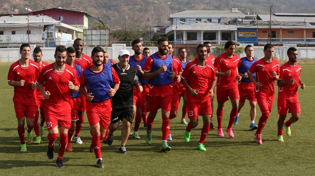 جانب من تدريبات المنتخب الوطني