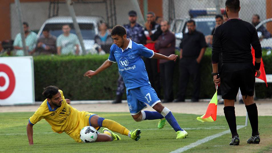 جانب من مباراة التفاح وشباب رفح