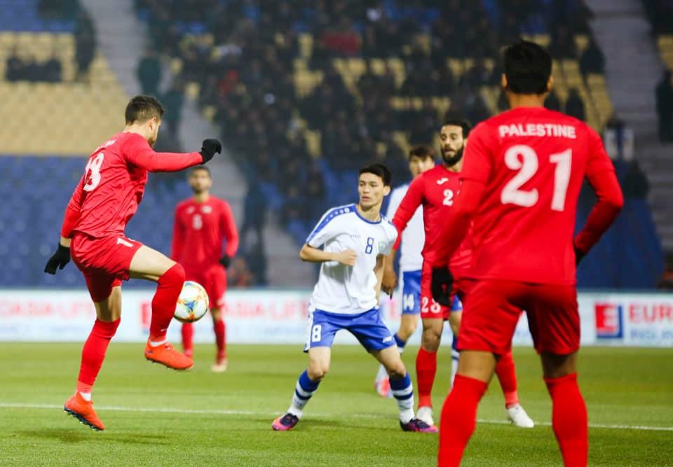 جانب من أحد مباريات منتخب فلسطين